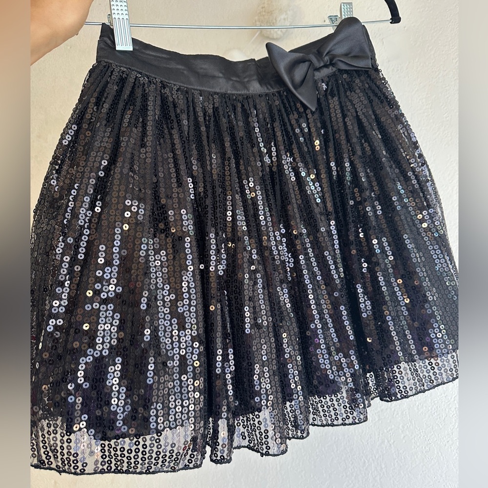 Puffy Black Sequin Skirt